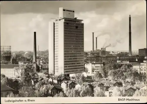 Ak Ludwigshafen am Rhein, BASF-Hochhaus