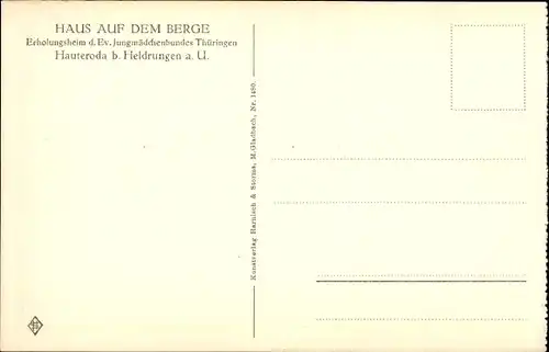 Ak Hauteroda in Thüringen, Haus auf dem Berge, Erholungsheim Ev. Jungmädchenbund, Zimmer Waldblick