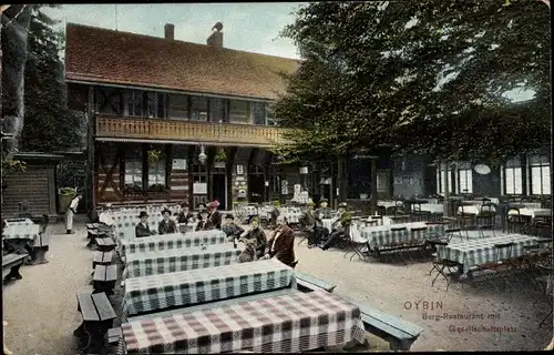 Ak Oybin in Sachsen, Bergrestaurant mit Gesellschaftsplatz