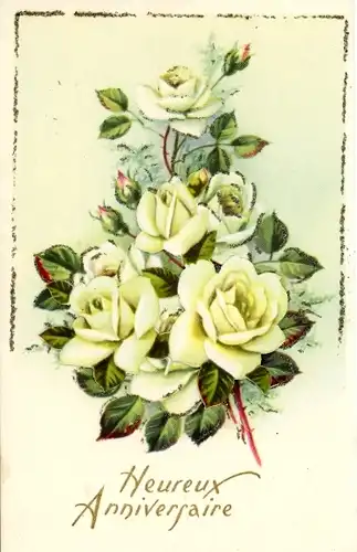 Glitzer Ak Glückwunsch, Rosen, Blumenstrauß