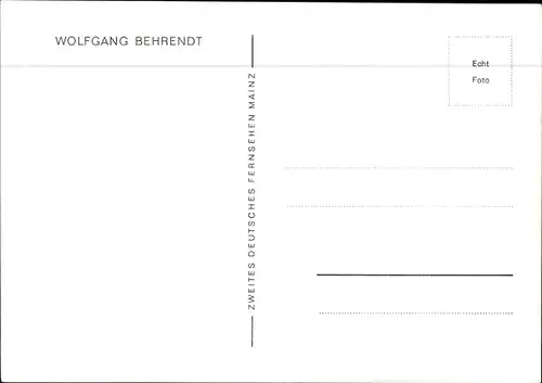 Ak Nachrichtensprecher Wolfgang Behrendt, Portrait, Autogramm