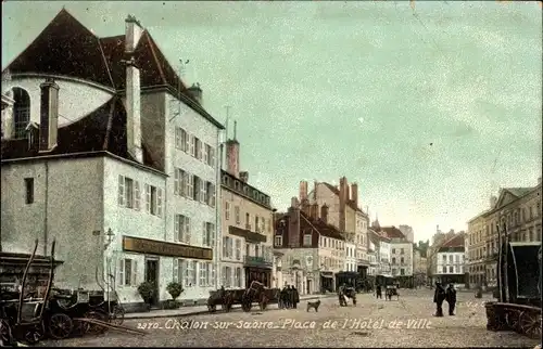 Ak Chalon sur Saône Saône et Loire, Place de l&#39;Hotel de Ville