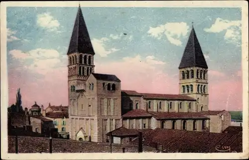 Ak Tournus Saône et Loire, Kirche Saint-Philibert
