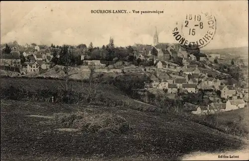 Ak Bourbon Lancy Saône et Loire, Panoramablick