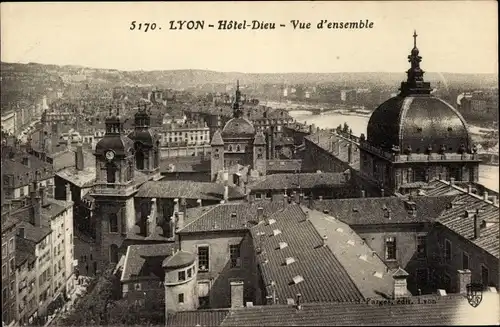 Ak Lyon Rhône, Hotel-Dieu, Übersicht