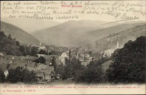 Ak Stosswihr Stoßweier Elsass Haut Rhin und Ampfersbach, Panorama