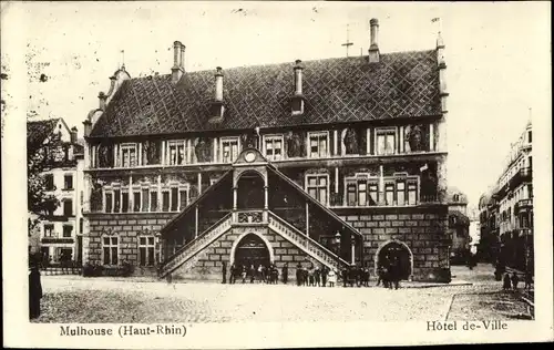 Ak Mülhausen Haut Rhin, Rathaus