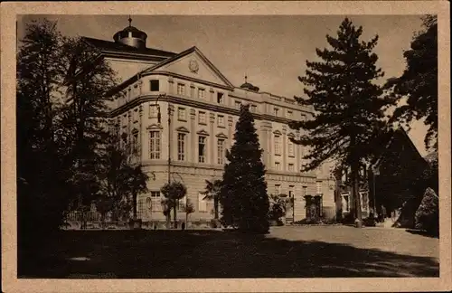 Ak Mulhouse Mülhausen Elsass Haut Rhin, Stadttheater an der Sinnestraße und Steinbach-Anlagen