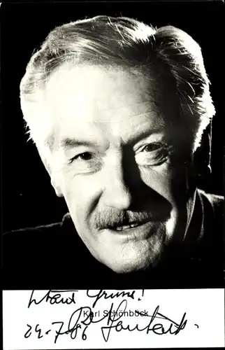 Ak Schauspieler Karl Schönböck, Portrait, Autogramm