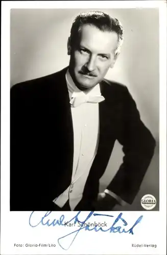 Ak Schauspieler Karl Schönböck, Portrait, Autogramm, Rüdel Verlag