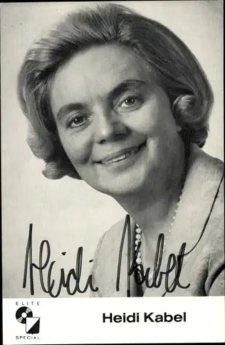 Ak Sängerin und Schauspielerin Heidi Kabel, Portrait, Autogramm