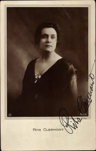 Ak Schauspielerin Rita Clermont, Portrait, Autogramm