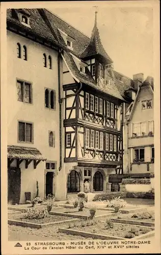 Ak Straßburg Straßburg Elsass Bas Rhin, der Innenhof des alten Hotel du Cerf