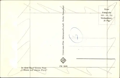 Ak Schauspieler Walter Müller, Portrait, Zigarette, Hut, Autogramm