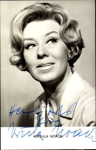 Ak Schauspielerin Ursula Noack, Portrait, Autogramm