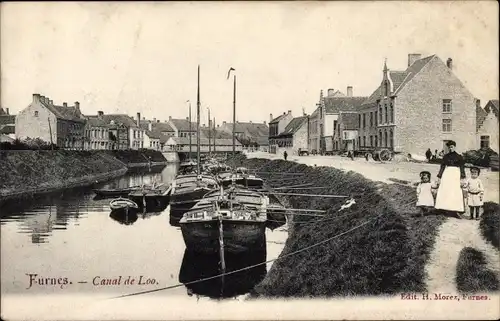 Postkarte Veurne Veurne Westflandern, Loo-Kanal