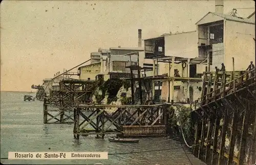 Ak Rosario de Santa Fe Argentinien, Embarcaderos