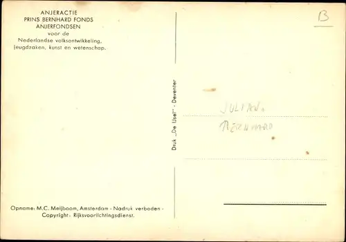 Ak Prinz Bernhard, Königin Juliana, Töchter, Diaprojektor