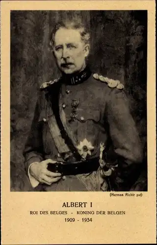 Künstler Ak Richtr, Herman, König Albert I. von Belgien, 1909 bis 1934