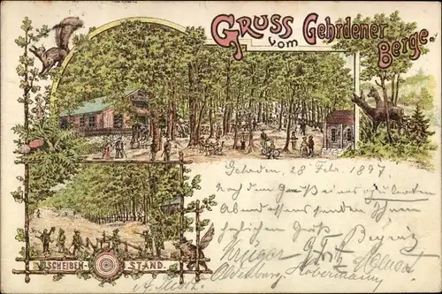 Litho Gehrden bei Hannover, Scheibenstand, Gehrdener Berg, Eichhörnchen