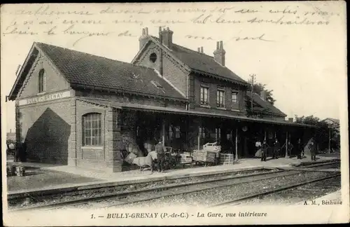 Ak Bully Grenay Pas de Calais, Gare, vue interieure