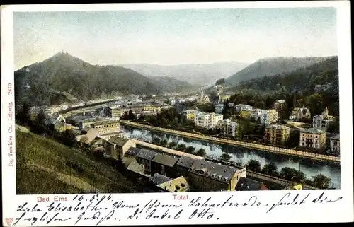 Ak Bad Ems an der Lahn, Totalansicht