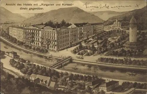 Ak Bad Ems Rheinland Pfalz, Hotel Römerbad, Hotel Prinz von Wales, Kurgarten, Kursaal, Pariser Hof