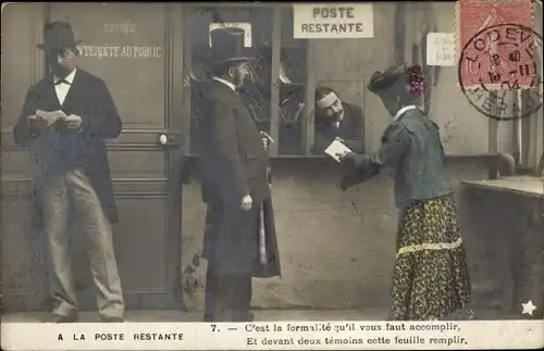 Ak  Poste Restante, C'est la formalite qu'il vous faut accomplir