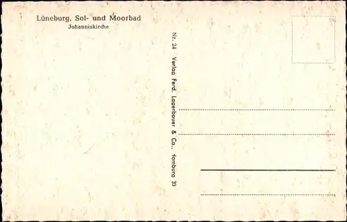 Ak Lüneburg in Niedersachsen, Johanniskirche