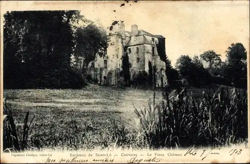 Ak Saint Lô Manche, Couvains, Le Vieux Chateau