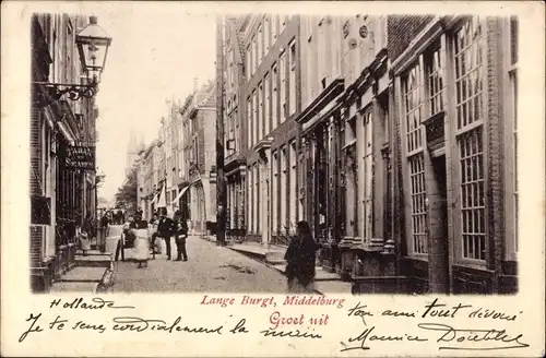 Ak Middelburg Zeeland Niederlande, Lange Burgt