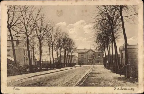 Ak Goes Zeeland Niederlande, Stationsweg