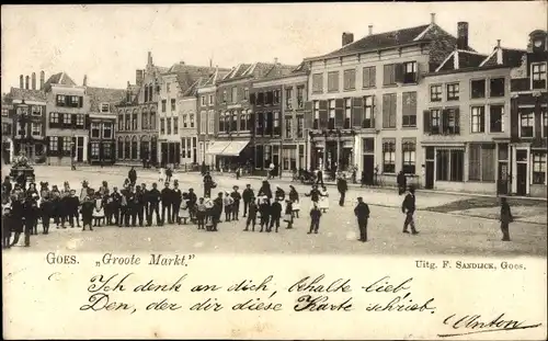 Ak Goes Zeeland Niederlande, Groote Markt