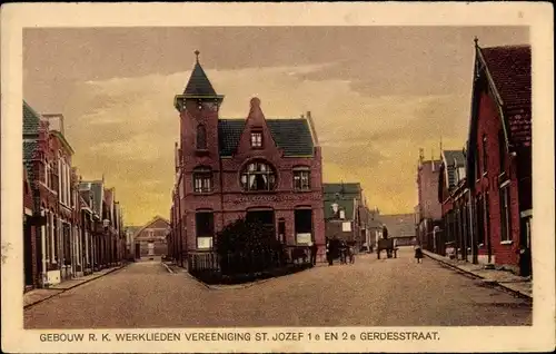 Ak Wageningen Gelderland Niederlande, Gebouw R. K. Werklieden, St. Jozef, Gerdesstraat