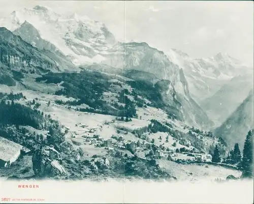 Klapp Ak Wengen Kanton Bern, Landschaftsansicht, Gebirge