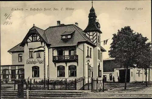 Ak Einfeld Neumünster in Holstein, Bahnhofs Hotel