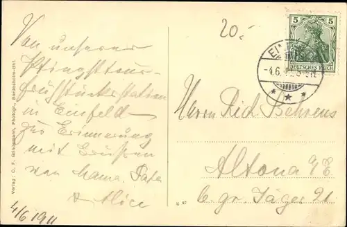 Ak Einfeld Neumünster in Holstein, Bahnhofs Hotel