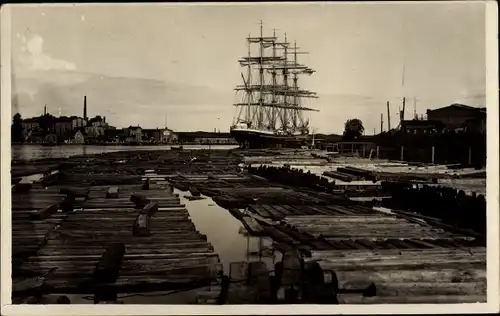 Foto Ak Gdańsk Danzig, Segelschiff im Hafen