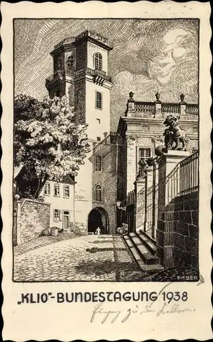 Künstler Ak Sieber, Kassel in Hessen, Winkel am Zwehrenturm, Klio Bundestagung 1938