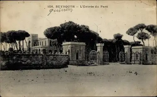 Ak Beirut Beirut Libanon, Eingang zum Park