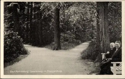 Ak Ronneburg in Thüringen, Spazierweg im Brunnenholz