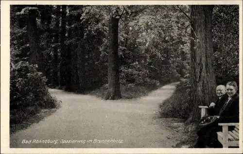 Ak Ronneburg in Thüringen, Spazierweg im Brunnenholz