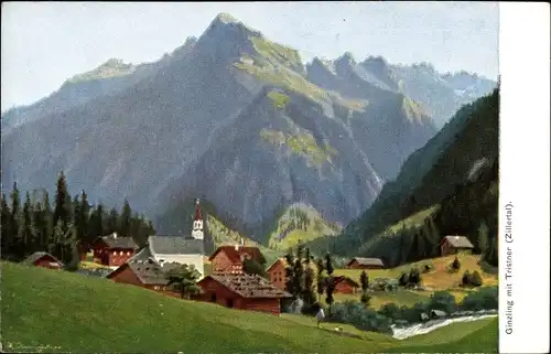 Ak Ginzling in Tirol, Ort mit Tristner im Zillertal