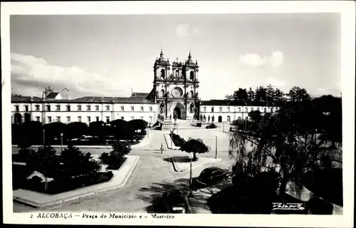 Ak Alcobaça Portugal, Praca do Municipio e Mosteiro