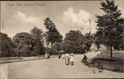 Ak Kensington London England, Flower Walk, Kensington Gardens