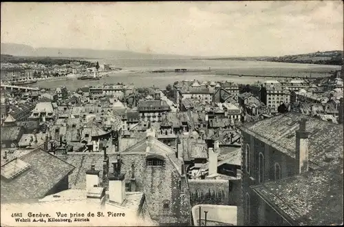 Ak Genève Genf Schweiz, Stadt von St. Pierre aus gesehen
