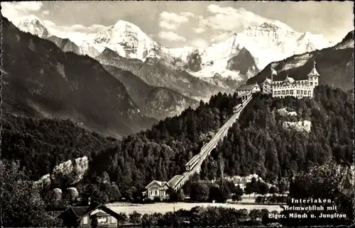 Ak Interlaken Kanton Bern Schweiz, Heimwehflug, Eiger, Mönch, Jungfrau