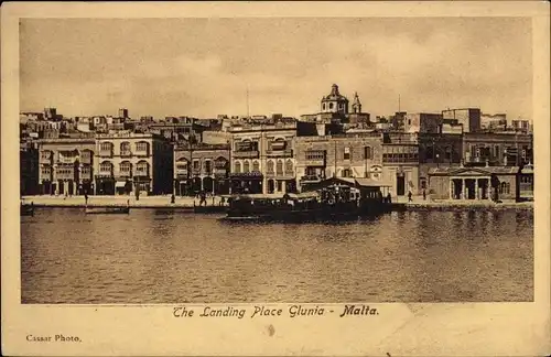 Ak Malta, Landungsplatz Glunia, Hafen, Stadtansicht