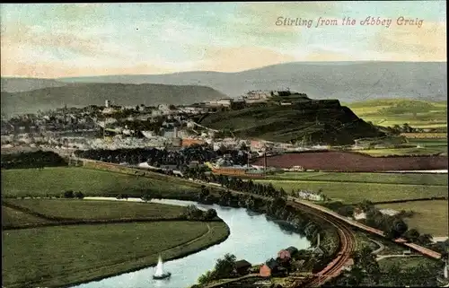 Ak Stirling Schottland, view from the Abbey Craig