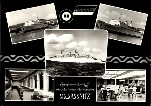 Ak Eisenbahnfährschiff MS Sassnitz der Deutschen Reichsbahn